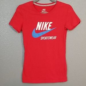 Nike Women's Small Red Cotton SS Tee